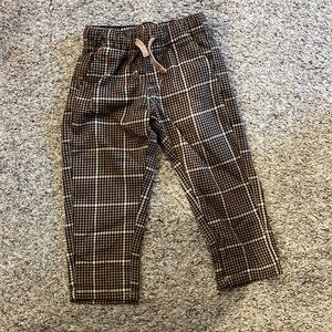 Brown and beige plaid dress pants